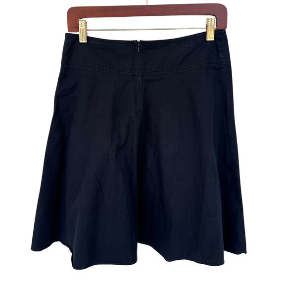 Black Floral Embroidered Cotton A-Line Skirt Pink Sequin Small - Picture 4 of 6